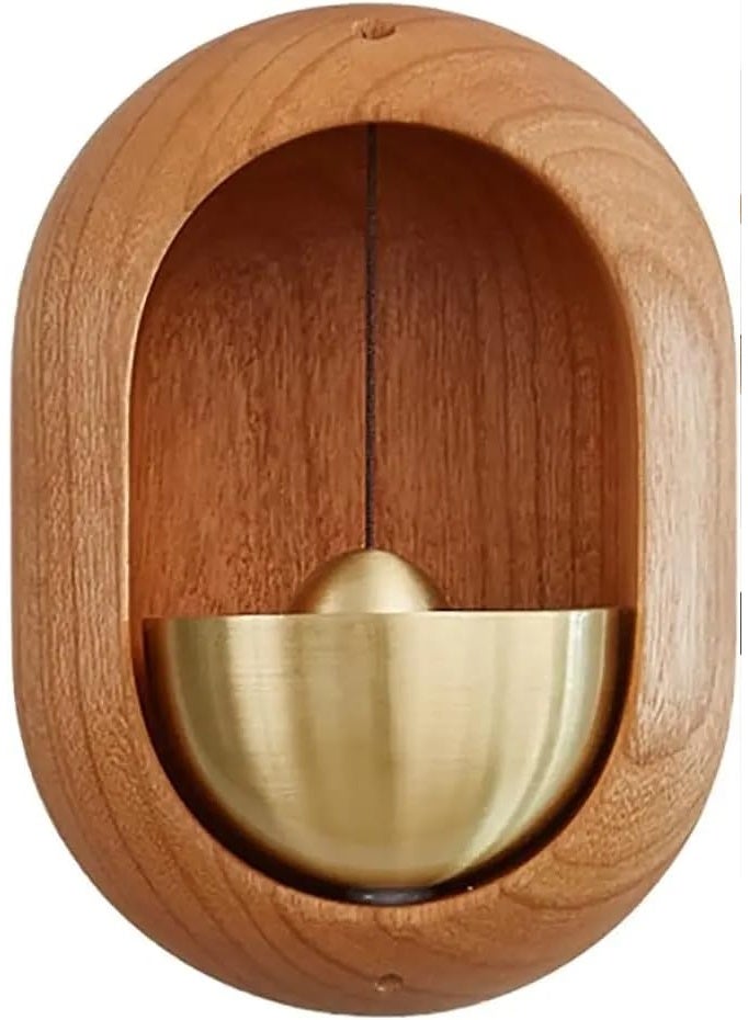 kunshao Wooden Doorbell Shopkeeper Bell Brass Magnetic Wind Chime for Home Store Cafe Fridge Gate No Drill Rustic Entry Decor - Image 1